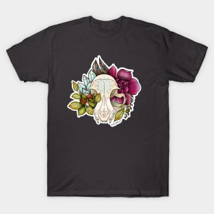 Cat Skull Tattoo Design T-Shirt